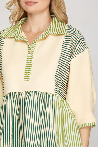 Harbor Stripe Peplum Top by She + Sky