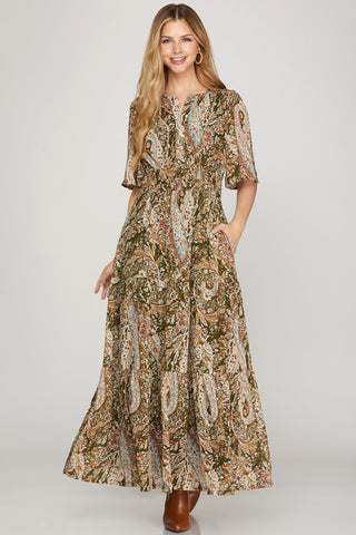 Olive Meadow Maxi Dress by She + Sky