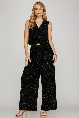 Sequin Black Pant