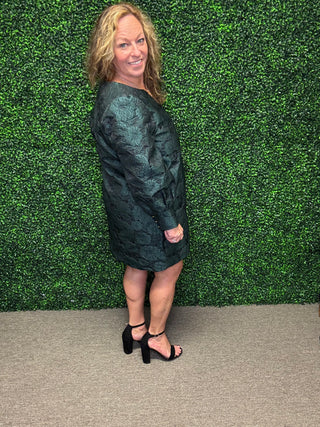 Holiday Jacquard Mini Dress