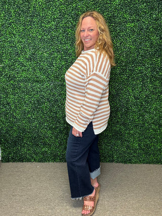 Tan Striped Sweater