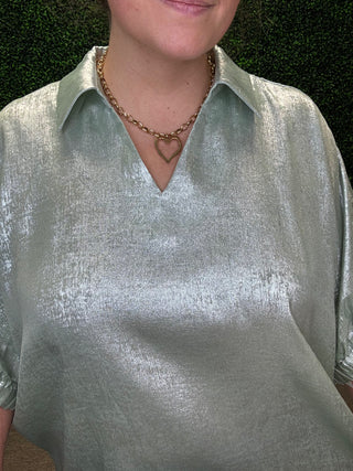 Sage Shiny Top