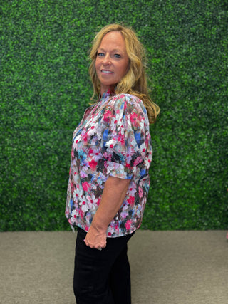 Floral Puff Sleeve Top