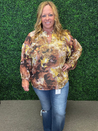 Entro Fall Floral Blouse