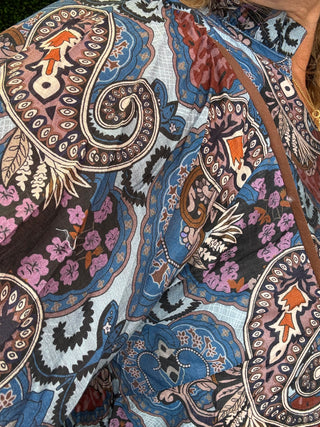 Blue Paisley Mini Dress