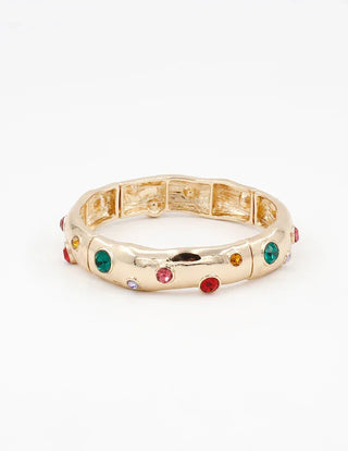 Gold & Studded Rhinestones Bracelet