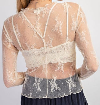 Easel Sheer Lace Top