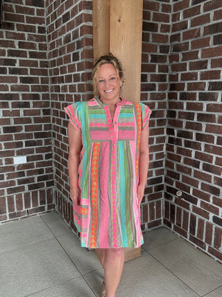 Molly Bracken Multicolor Printed Mini Dress