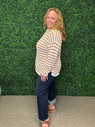 Tan Striped Sweater