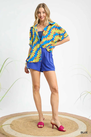 Umgee Tropical Print Button Up