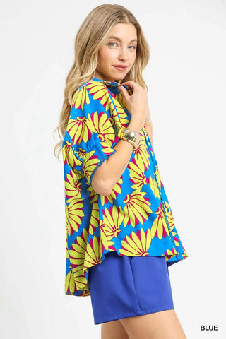 Umgee Tropical Print Button Up