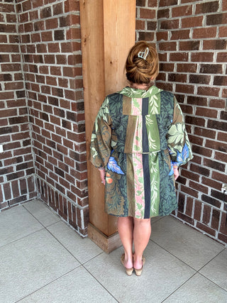 Entro Botanical Belted Mini Dress
