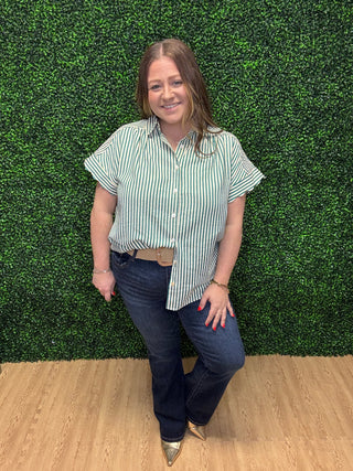 Umgee Striped Button Down