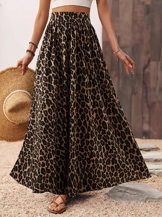 Wild Side Leopard Print Maxi Skirt