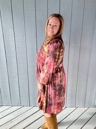 Tie Dye Mini Swing Dress