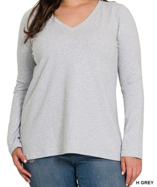 Long Sleeve V Neck Top