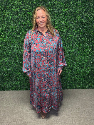 Boho Printed Shirt Dress FINAL SALE