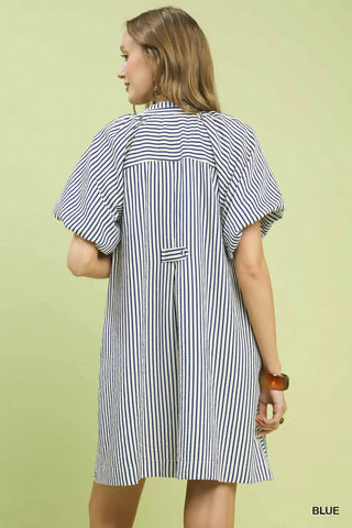 Umgee Vertical Stripe Shift Dress