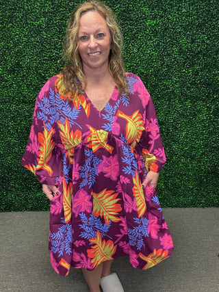 Easel Printed Twill Woven Dress