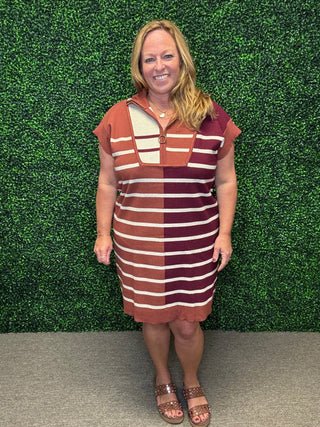 Chestnut Multi Stripes Dress
