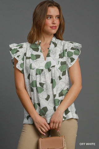Floral Print Babydoll Top