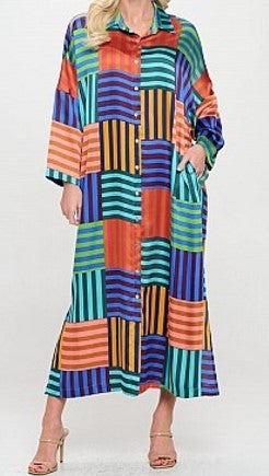 Adrienne Striped Blocked Maxi Dress