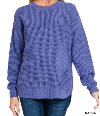 Hi Low Waffle Sweater