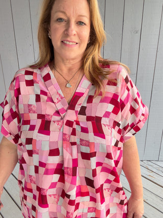 Berry Squares Blouse