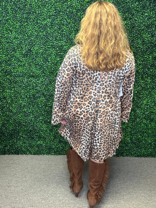 Jodifl Lux Long Sleeve Leopard Dress
