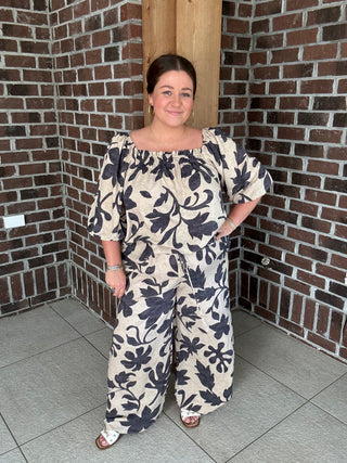 Easel Floral Printed Challis Top