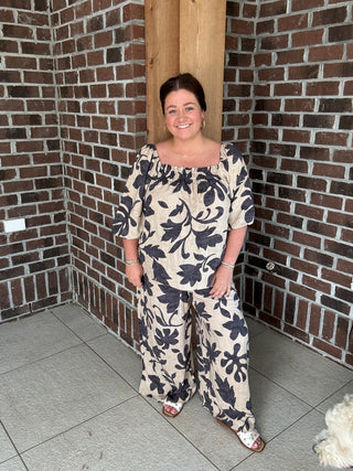 Easel Floral Printed Challis Top