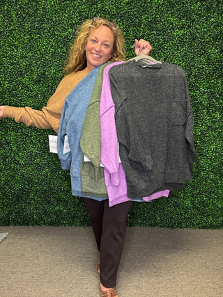 Brushed Melange Oversized Sweater