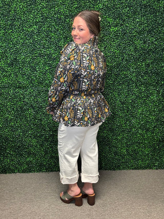 Mixed Floral Peplum Top