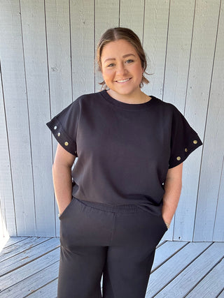 Gold Button Sleeve Top