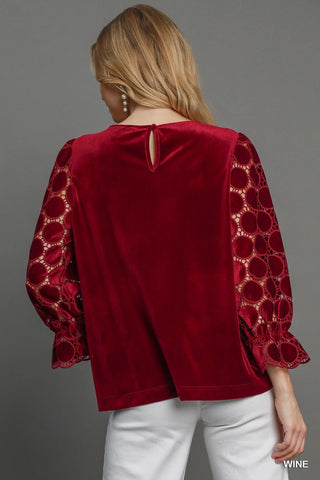 Lace Polka Dot  & Velvet Top
