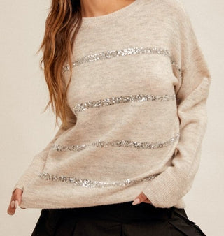 Sequin Stripes Sweater
