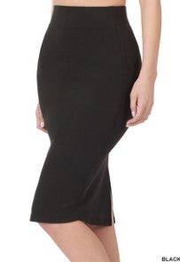 Buttery Soft Fabric Basic Knee Skirt