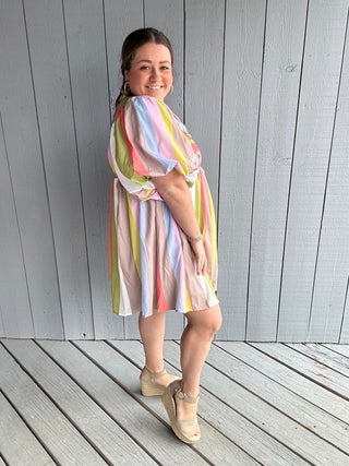 Colorful Stripes Mini Dress