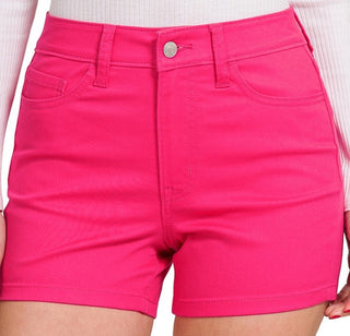 High Rise Color Jean Shorts