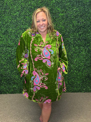 Lux Paisley Velvet Dress