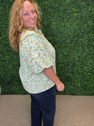 Field of Flowers V-neck Blouse