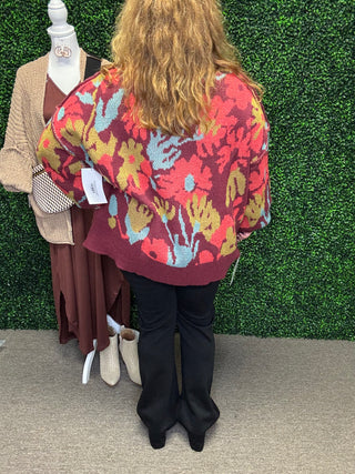 Floral Patterned Sweater
