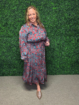 Boho Printed Shirt Dress FINAL SALE