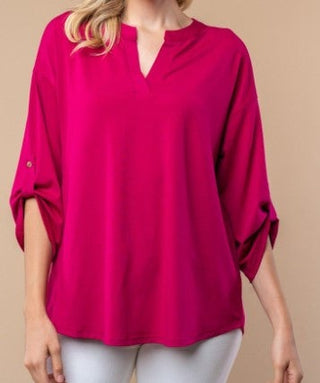 White Birch Notch Tab Knit Top