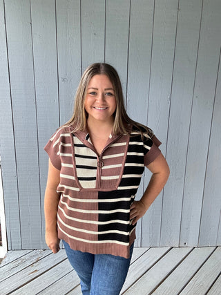 Tri Color Quarter Zip