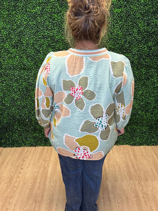 Oddi Floral Texture Pullover