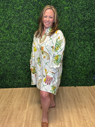 Oversized Floral Button-Up Top-Entro