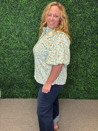Field of Flowers V-neck Blouse