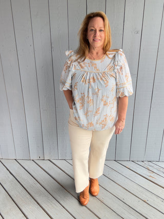 Baby Blue Foral Top