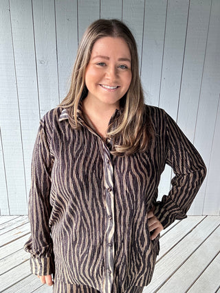 Velvet Vibe Pleated Top